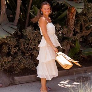 NWT Gal Meets Glam Florence Tiered Chiffon Dot